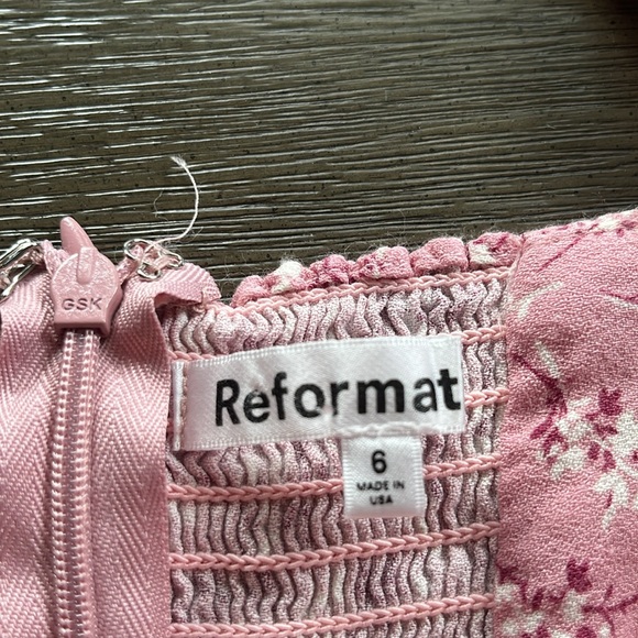 Reformation pink ditsy floral print longsleeve dress 6 coquette feminine brunch - Picture 14 of 16